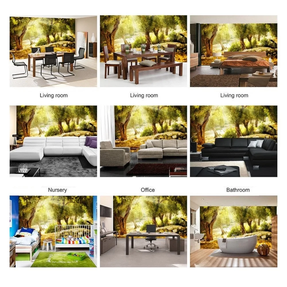 Wholesales Hot Custom Art Photo Wallpaper Tropical Rainforest Wall Decoration Poster Art Removable Wall Mural Wall Stickers