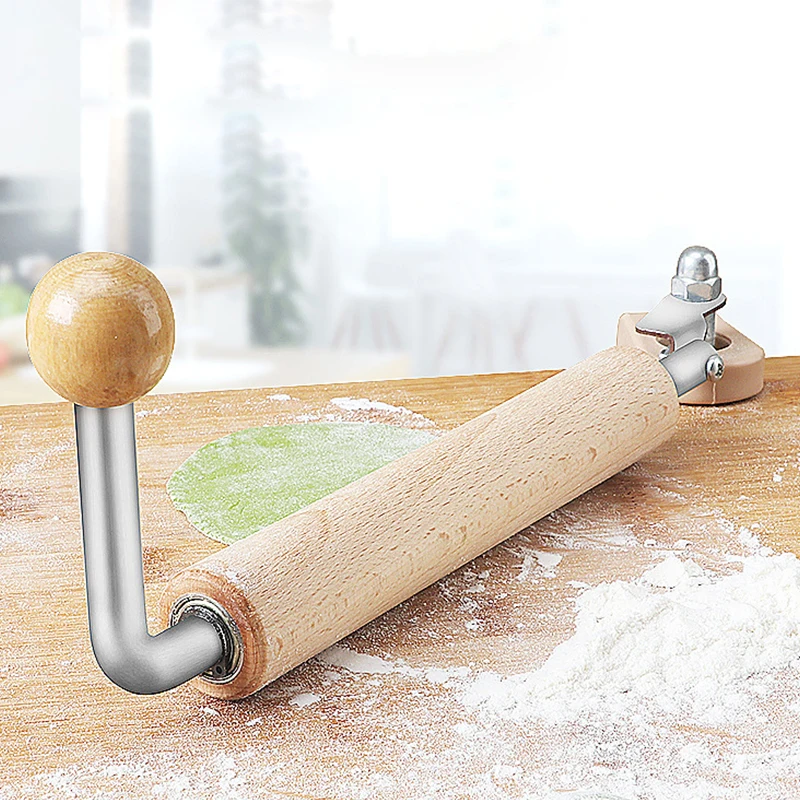 

Beech Wooden Rolling Pin Dumpling Skin Maker Roller Fixed Labor-saving Baking Accessories Adjustable Roller Kitchen Tools DA930