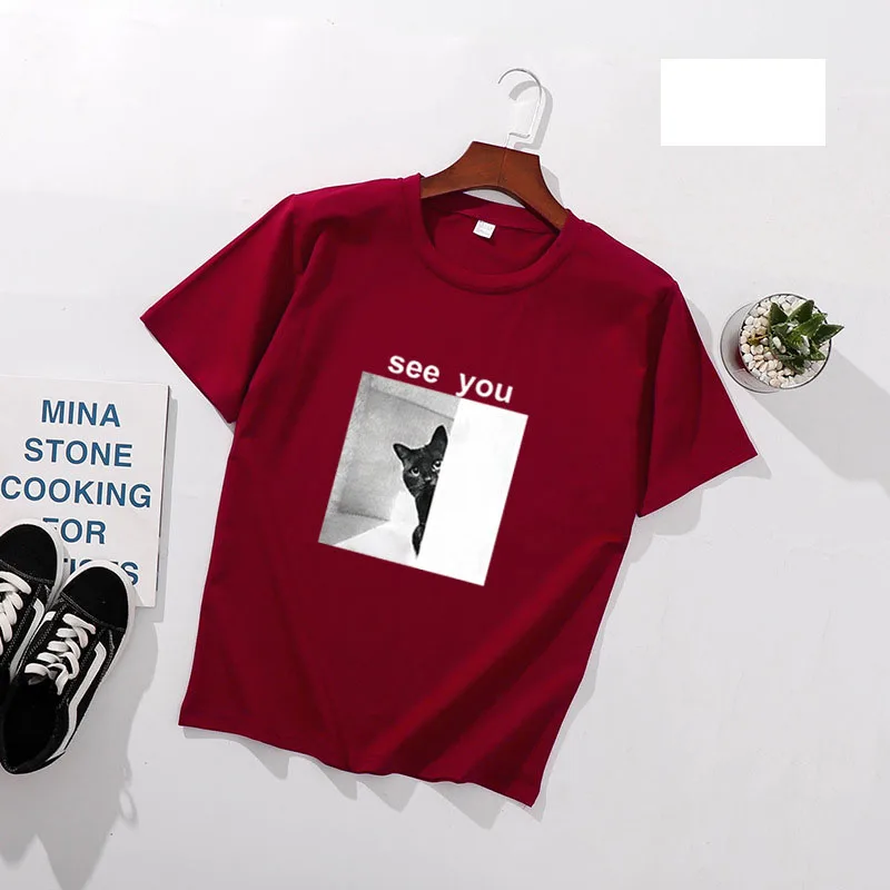 أراك طباعة المرأة تي شيرت الربيع الصيف قصيرة الأكمام يا الرقبة القطن دنة النساء قمم المحملات يتأهل النساء تي شيرت أراك طباعة المرأة تي شيرت الربيع الصيف قصيرة الأكمام يا الرقبة القطن دنة النساء قمم المحملات يتأهل النساء تي شيرت