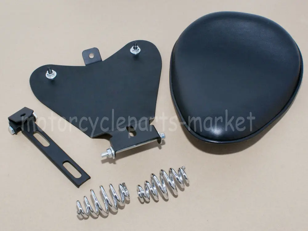 Plain Driver Seat Front Solo Sitting Pad w/ Mounting Baseplate Bracket Springs For Harley 48 Sportster 883 1200XL Bobber Chopper