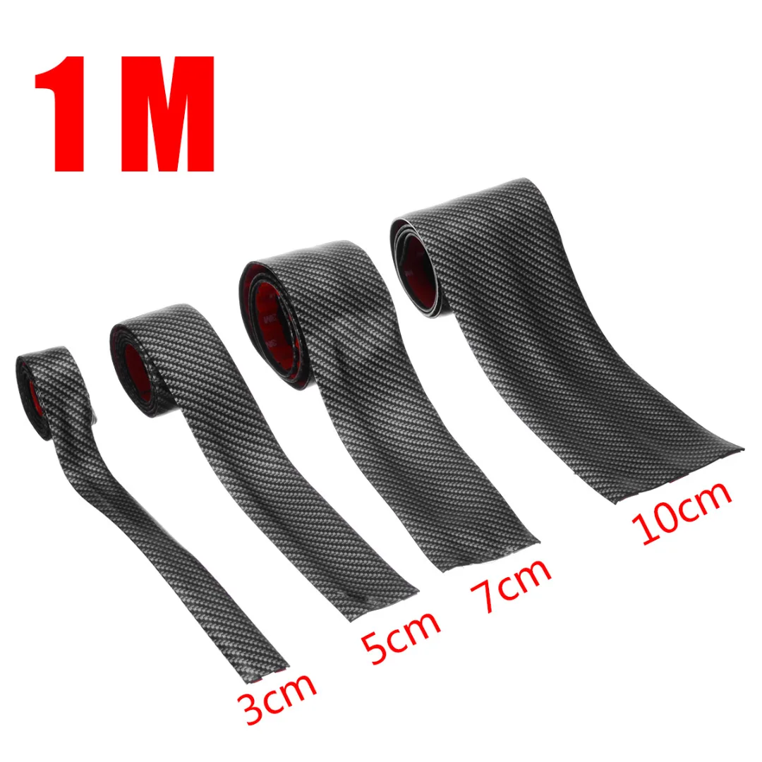 For Car Styling 3/5/7/10CM 1M Car Carbon Style Rubber Moulding Strip Soft Black Door Sill Protector Edge Guard Stickers Mayitr