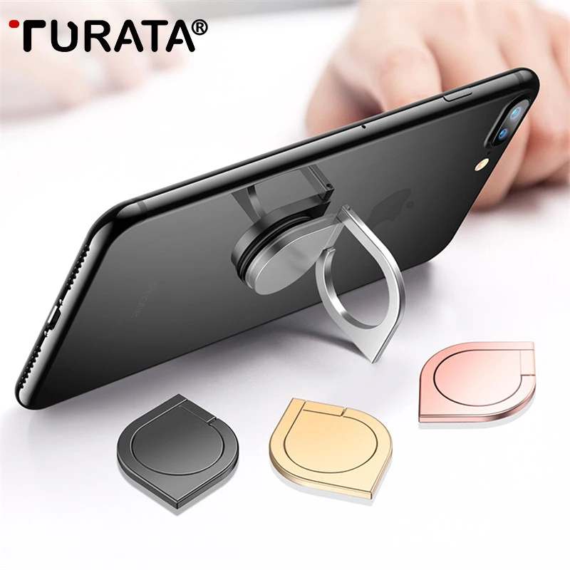 TURATA 3 in 1 Fingertip Gyro Metal Finger Ring Holder Smartphone Mobile Phone Finger Stand Holder For iPhone 7 6 Samsung Tablet