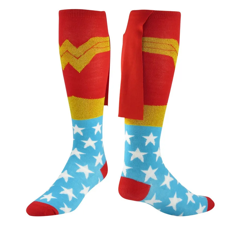 Takerlama DC Comics Wonder Woman, накидка, гольфы, чулки, красный, синий цвет, вязаная накидка, большой размер