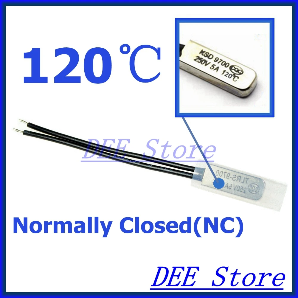 10Pcs/lot 120C Degree Celsius NC Normal Close Thermal Protector Sensor