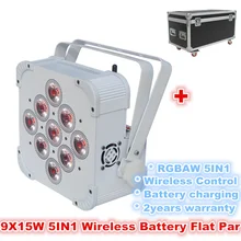 8 шт.+ 1 чехол для зарядки) 9*15 Вт плоский параболический алюминиевый рефлектор ADJ светодиодный Par свет беспроводной светодиодный инфракрасный луч дистанционное управление беспроводной аплайт для бара