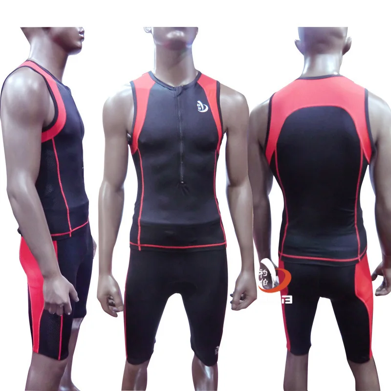 2016 Men triathlon suit sleeveless triathlon wetsuit one piece