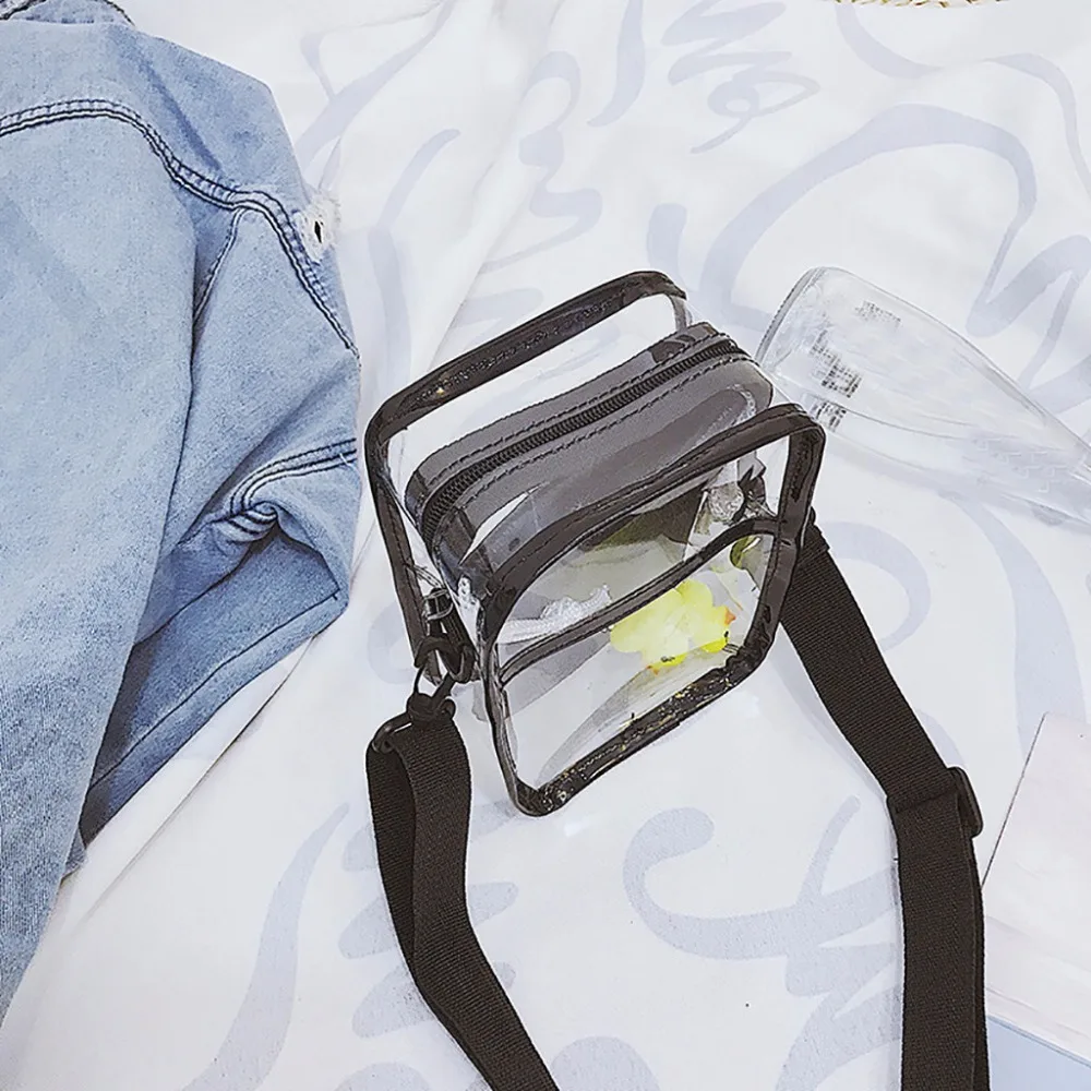 Женская модная прозрачная одноцветная сумка на плечо с тиснением, прозрачная сумка-мессенджер, квадратная сумка через плечо, сумка для телефона, сумка для монет для женщин