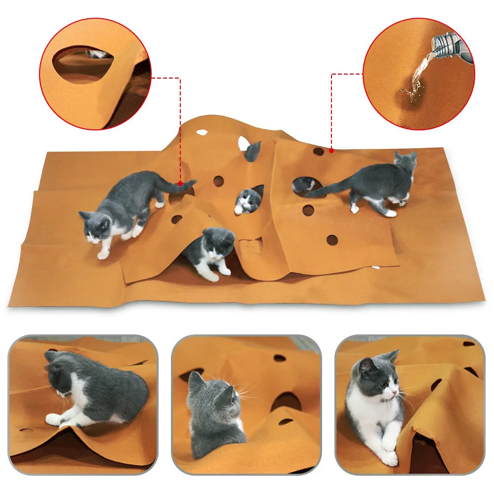 Модный войлочный тканевый игровой коврик для питомцев, Тренировочный Коврик для кошек, игрушка для укуса, коврик для питомцев, подушка для собак кошек