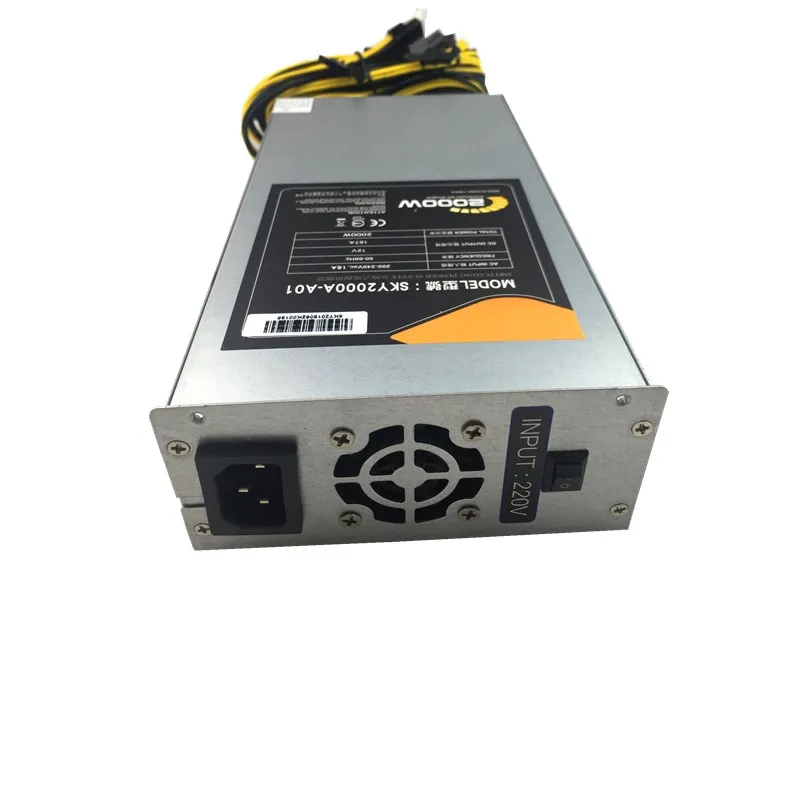 2000 W PC امدادات الطاقة 2000 W 12 V 168A مينر Bitcoin امدادات الطاقة ل آلة استخراج المعادن 2000 W تعدين البيتكوين PSU PC امدادات الطاقة 6Pin