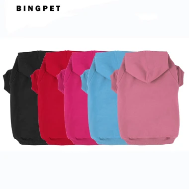 

Soft Fabric Cotton Blank Solid Pet Clothes Dog Hoodies Sweatshirt Tracksuit for Small Large Dogs Cats