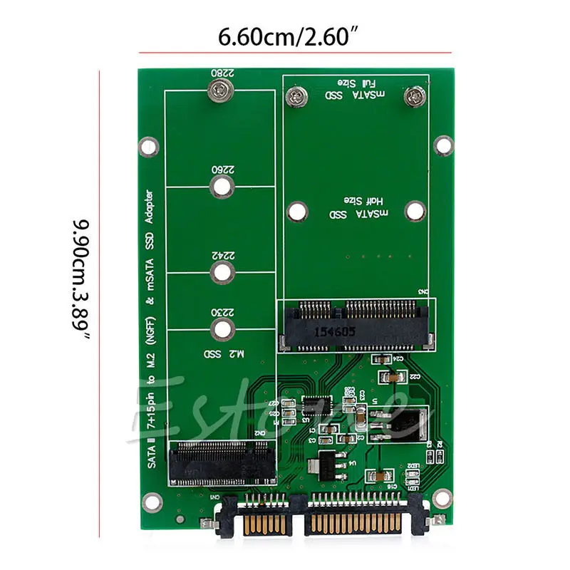 MSATA и M.2(B-Key NGFF) 2в1 размер несколько SSD для SATA 3 III адаптер конвертер