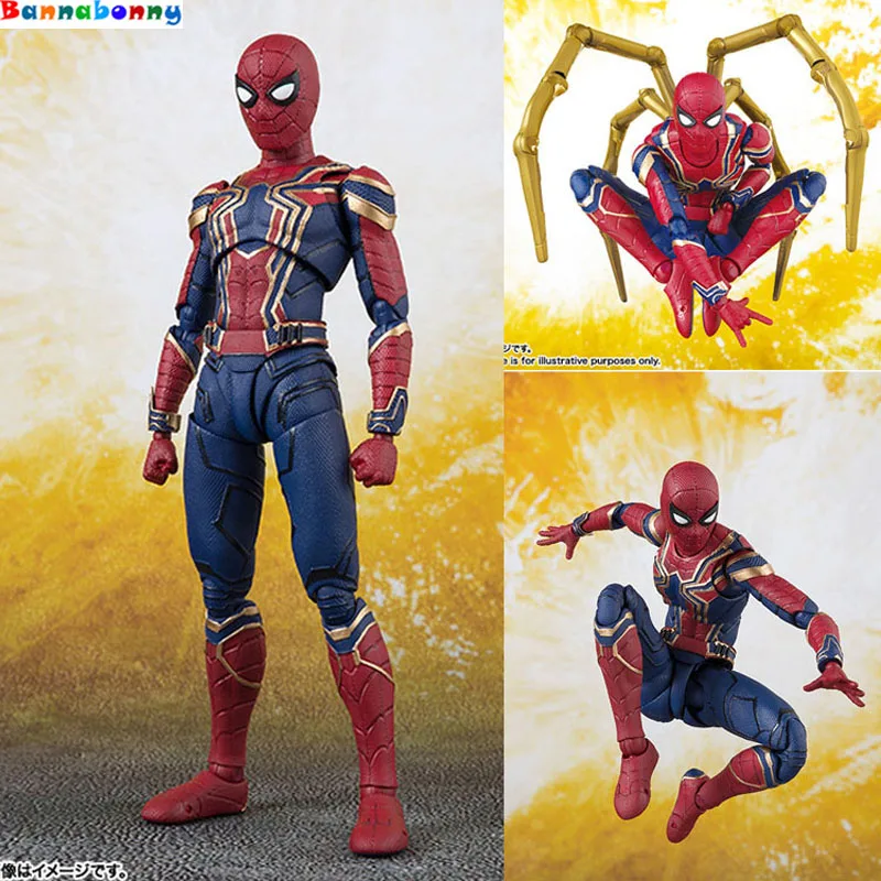 

Hot 14CM Spider-Man Spiderman Avengers Infinity War upgrade iron spidere Action figure toys doll Christmas gift with box
