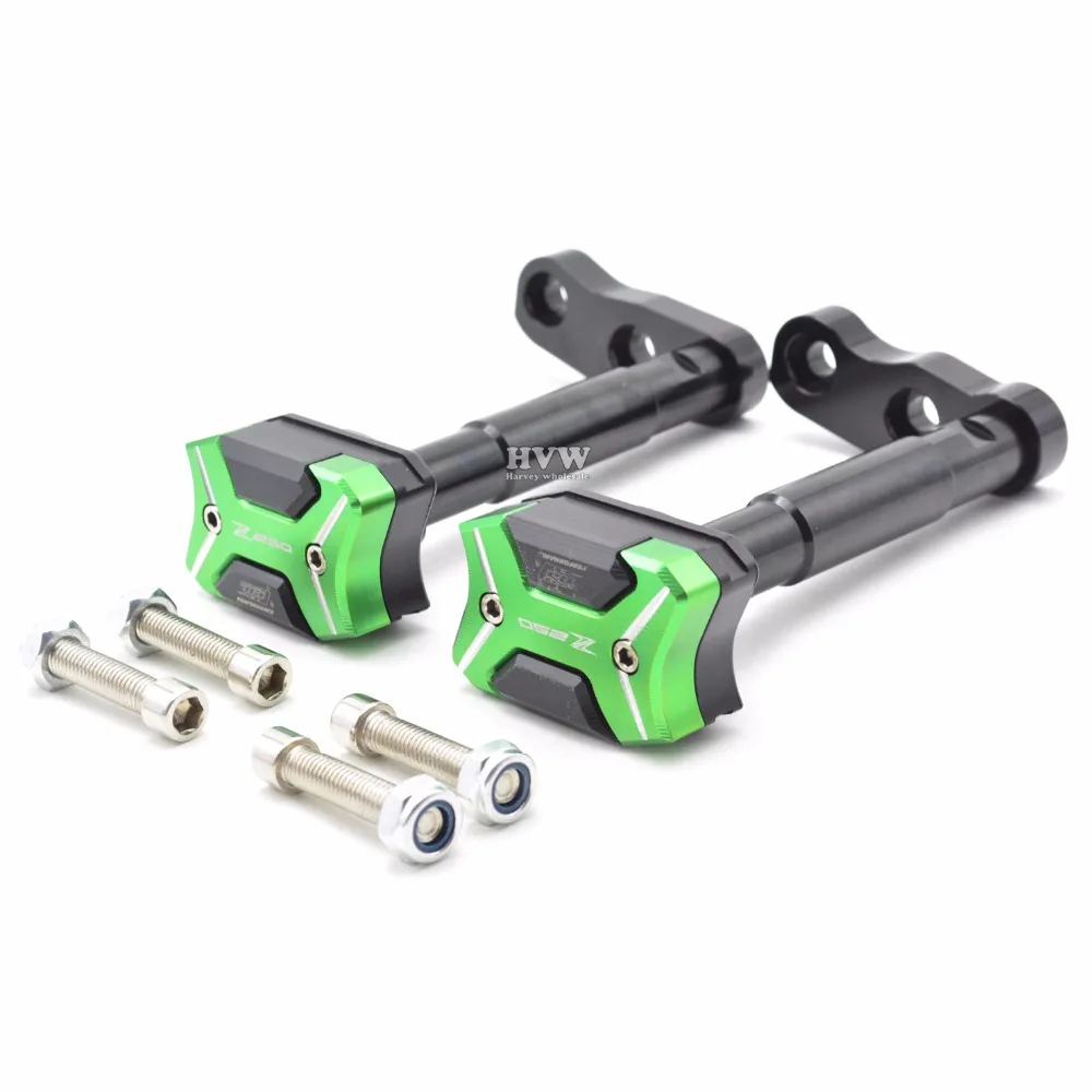 

with Z250 logo motorcycle CNC Frame Slider Falling Protection Protectors Anti Crash Caps for For Kawasaki Z250SL 2016