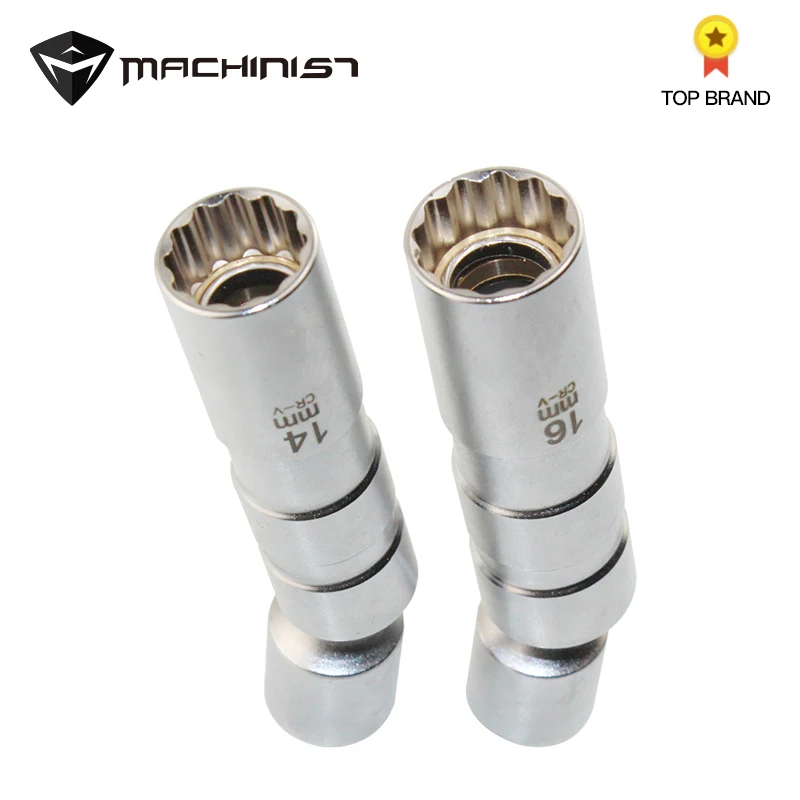 1pc 14 Or 16mm Thin Wall Universal Joint Spark Plug Socket