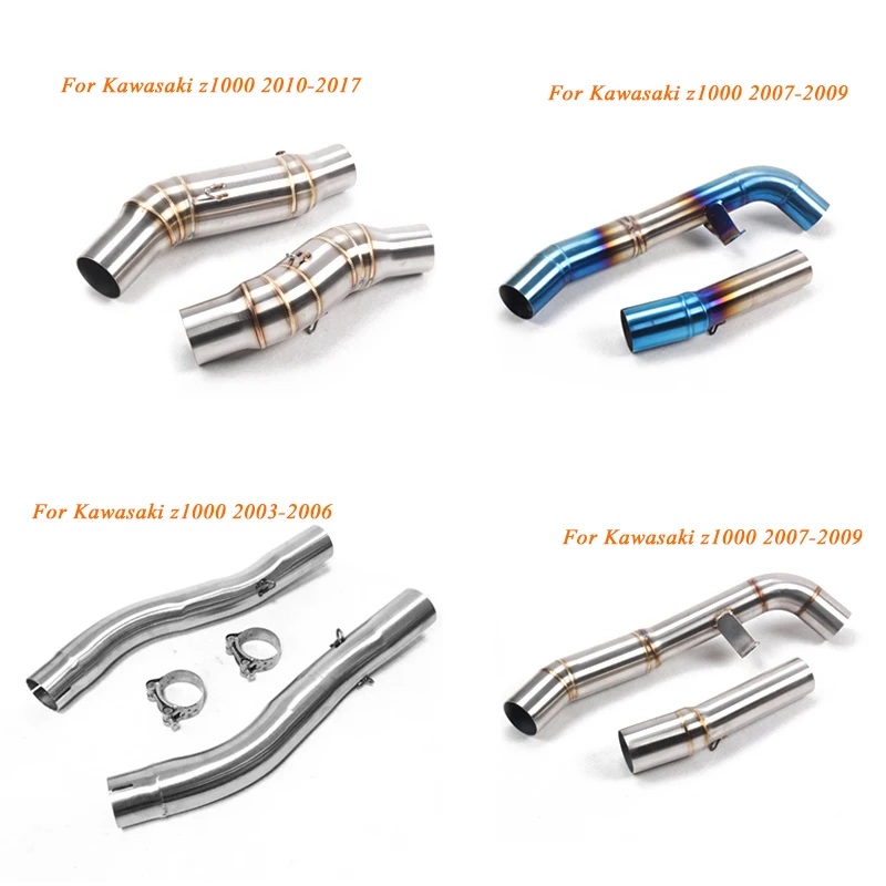 

Motorcycle Middle Connecting Pipe Silencer System Silp on For Kawasaki Z1000 2003 2004 2005 2006 2007 2008 2009 2010 2011-2017