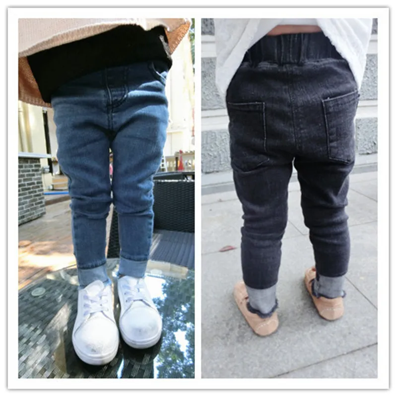 2017New Girls Leggings Toddler Baby Boy Girls Denim Pants Girl Leggings Children Trousers Solid Colour Fashion