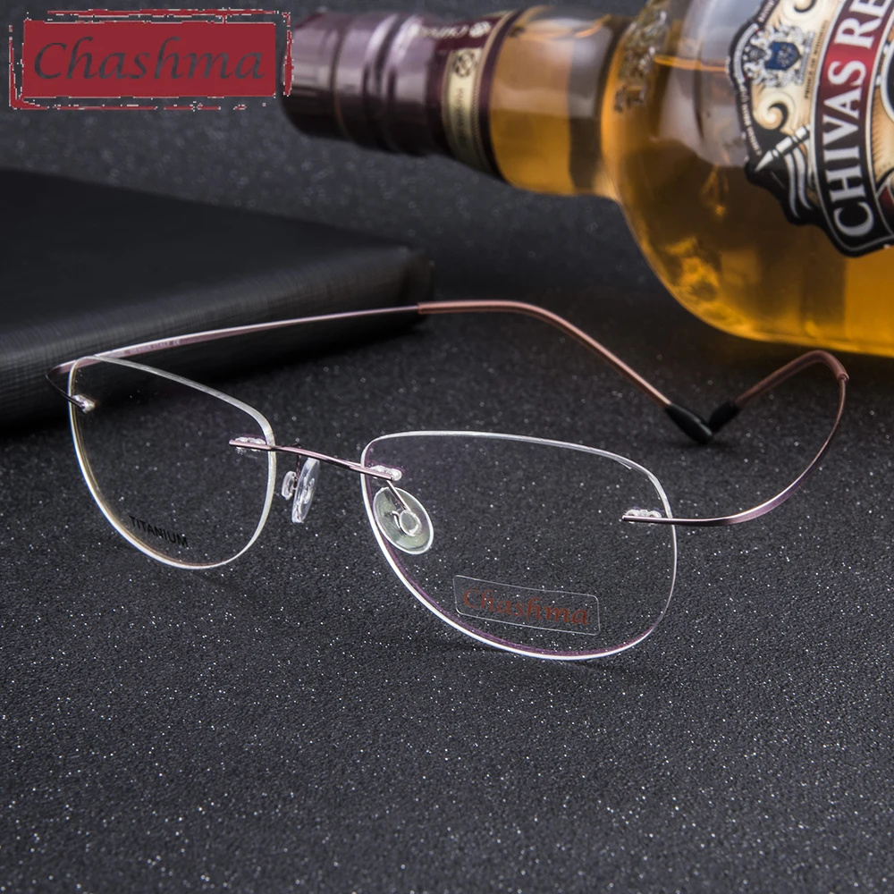 Брендовые женские и мужские титановые очки без оправы Chashma легкие модные для