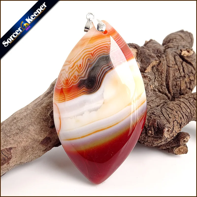 

High Quality Pendentif Real Natural Red Botswana Agates Stone Pendant Chains Necklace For Women's & Men's Jewelry Making ZS005