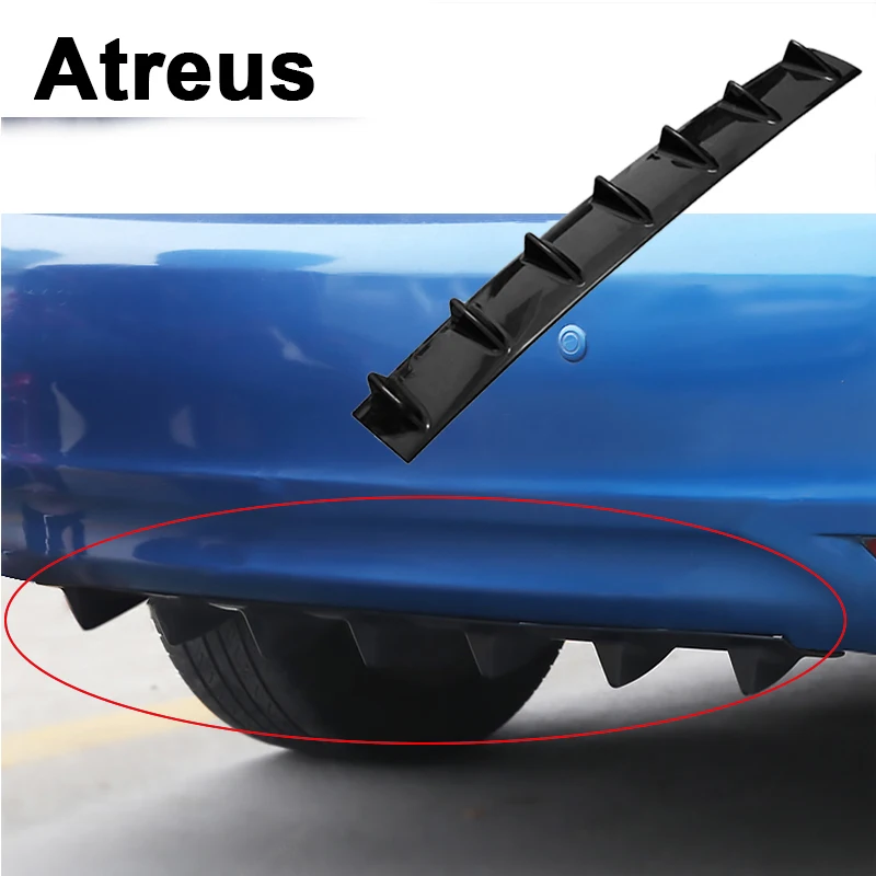 Atreus Car Bumper Exhaust Pipe Chassis Shark 7 Wings Spoiler For VW polo passat b5 b6 Mazda 3 6