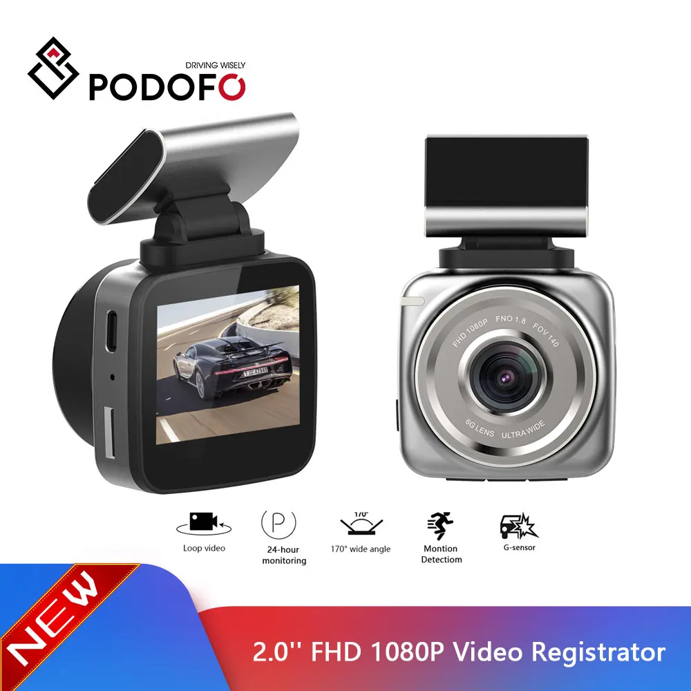 Podofo 2,0 ''Автомобильный регистратор DVR тире Камера видео Регистраторы Dashcam G-Сенсор цикл Запись, быстрая камера, видеокамера, dvr' ы