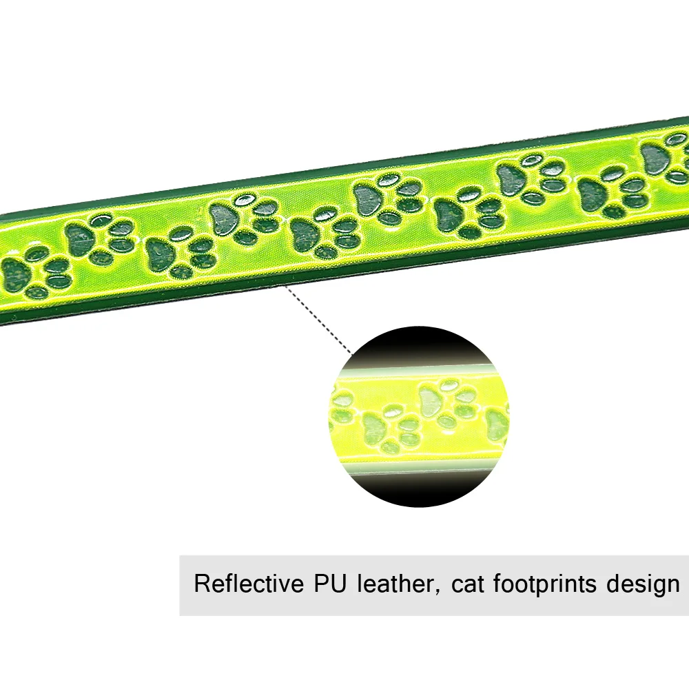 Индивидуальный флуоресцентный ошейник для кошек из искусственной кожи, эластичные ошейники для удостоверения личности, персональная информация для щенков, домашних животных для маленьких и средних кошек