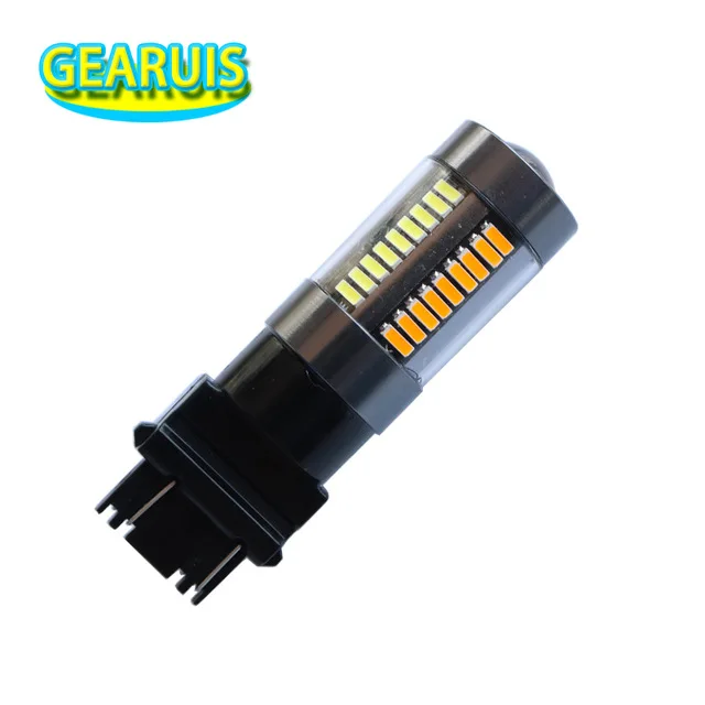 T25 3157 S25 1157 BAY15D 60 SMD 4014 LED T20 7443 Dual Color White Amber Brake Reverse Light Driving DRL Turn Signal 12V | Автомобили и
