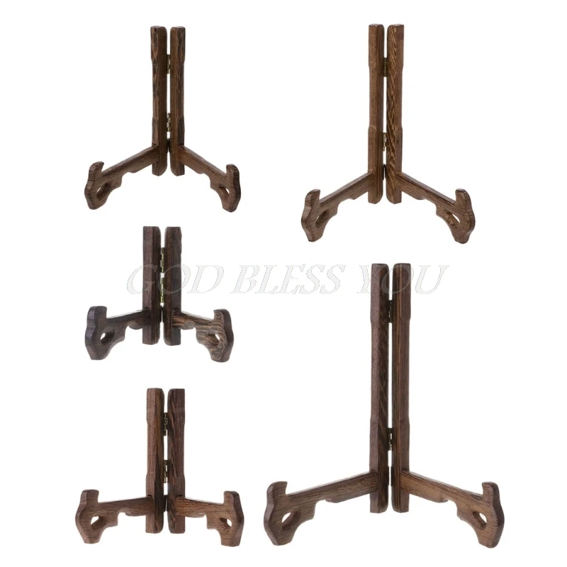 

3-7 Inch Tall Wood Display Stand Holder Easels For Plates Photos Tea Tray 5 Size