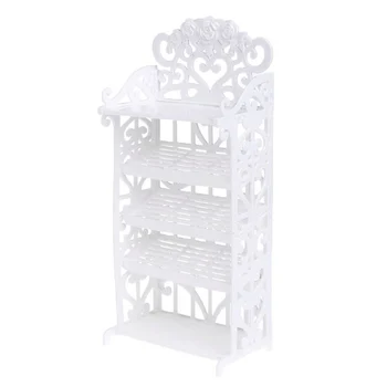 

White Plastic 5-layer Doll Shoes Rack Hollowed Shoe Shelt Playhouse Accessories