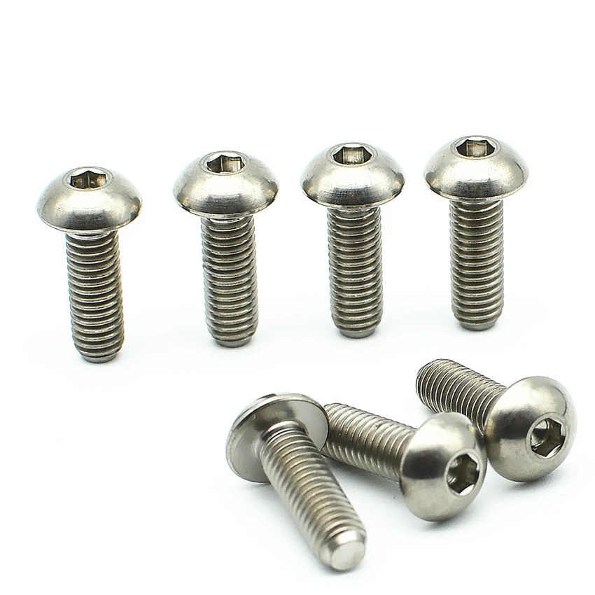 

Titanium Bolt M3 x8/10/15mm M4 Truss Headed Hexagon Socket Titanium Screws Cylinder Screw Ti fastener Pack of 12pcs