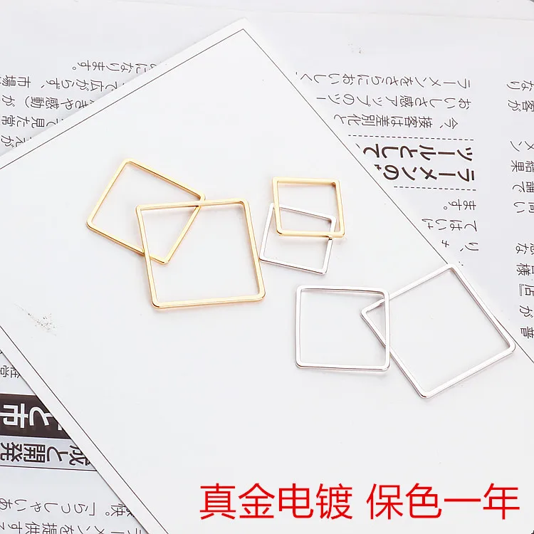 

DIY handmade jewelry accessories gold plating color year square square earbob eardrop material