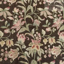 Роскошный жаккардовый коричневый тяжелый синель американский Цветочный диван кресло ткань отель виллы обивка ткань 280 см ширина по метру