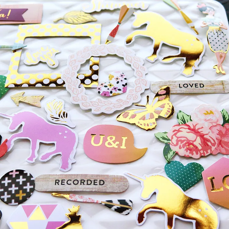 YPP CRAFT 70pcs My Story Colorful Cardstock Die Cuts for Scrapbooking Happy Planner/Card Making/Journaling Project DIY Craft