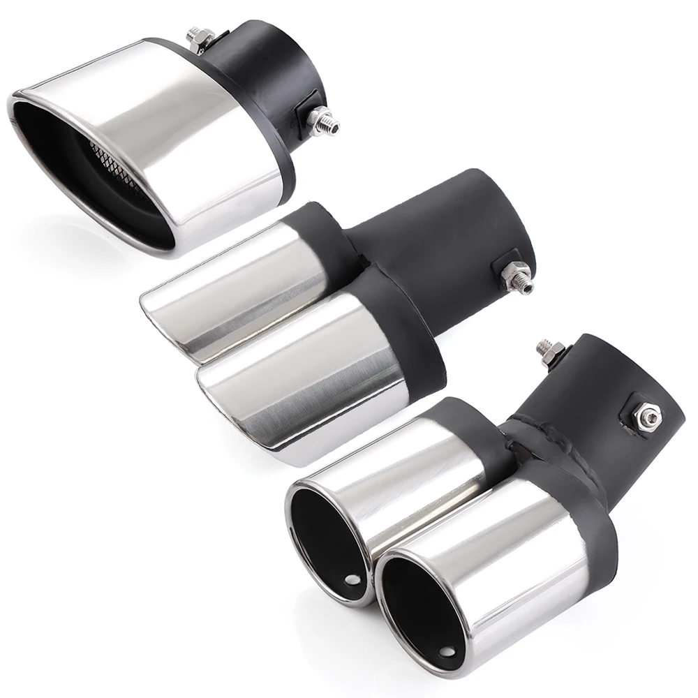 

Universal Curved Exhaust Muffler Tail Pipe Tip Tailpipe Trim Muffler Decor Tip Auto Parts