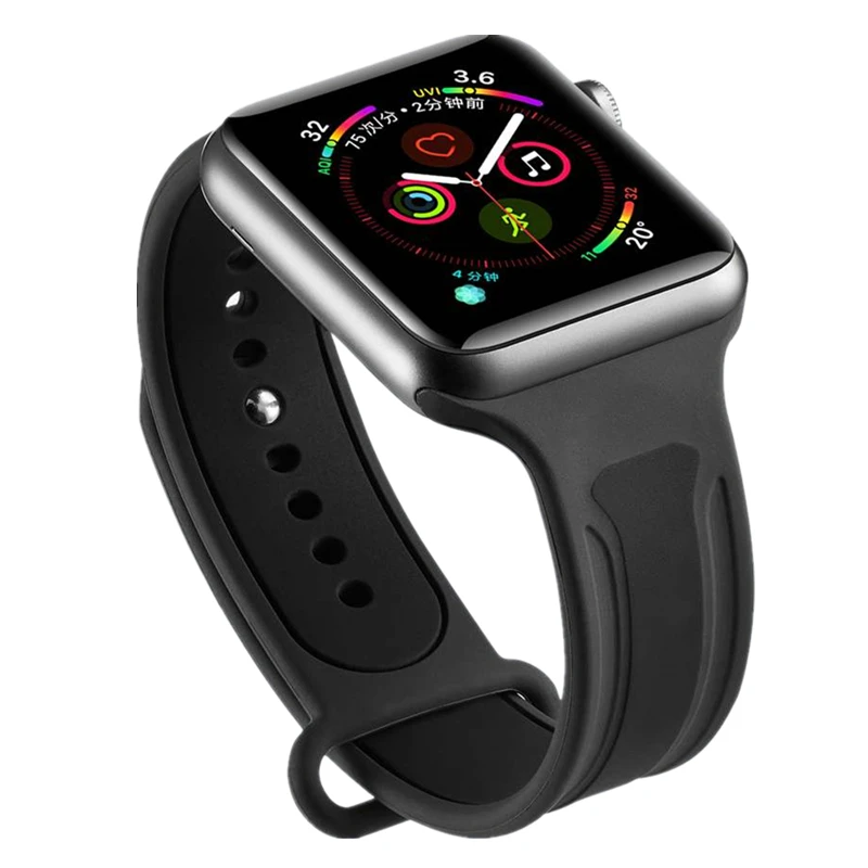 Для Apple Watch группа 40 мм 44 мм с случае замена мягкий силиконовый ремешок для спортивных часов для iwatch серии 1/2/3/4 38 мм 42 мм браслет