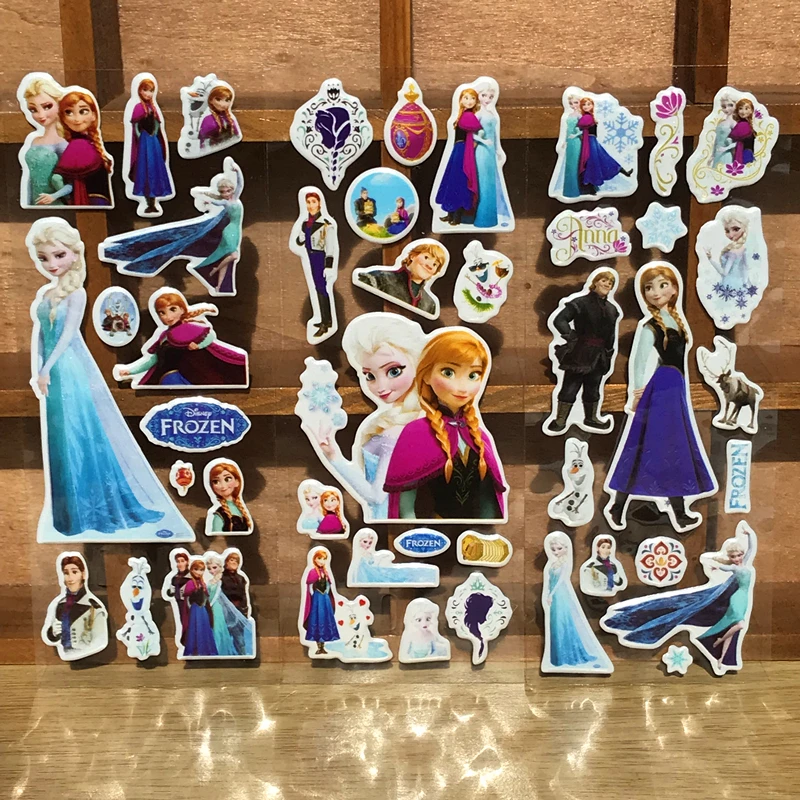 14 Sheets 3D Puffy Bubble Stickers Cartoon Frozen Stickers DIY For Children Boy Girl Toys PVC Removable wall stickers decoration