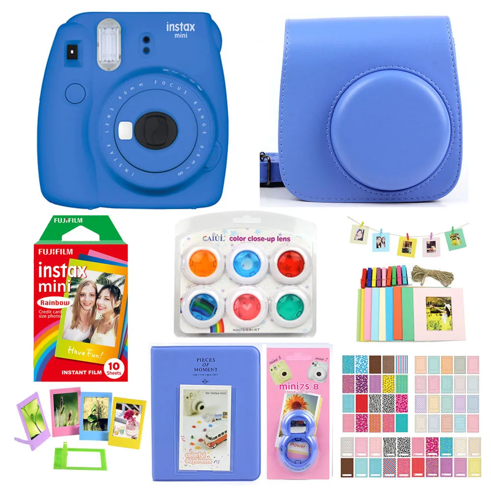 Fujifilm Instax Mini 9 камера моментальной печати с пленкой фото бумага камера защитный чехол сумка аксессуары комплект - Цвет: Cobalt Blue