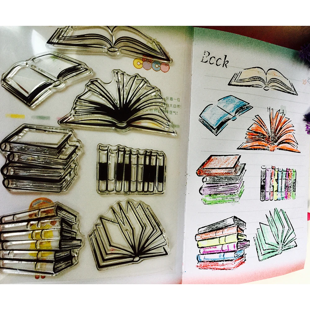 

New 2019 Books Pattern Transparent Silicone Rubber Clear Stamps cartoon for Scrapbooking/DIY album