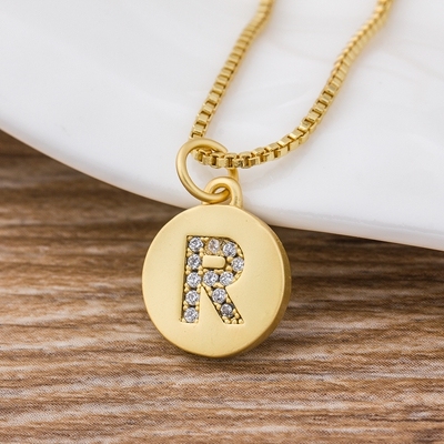 Sale Fashion Tiny Daint  Alphabet Pendants 26 Letters Necklace Gold Color for Women Girls Best Birthday Party Gift