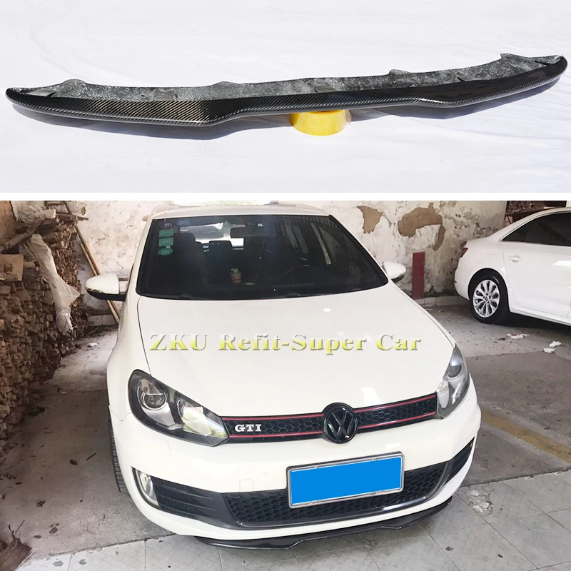 Real Carbon fiber Front bumper Lip Splitters Car Spoiler For Volkswagen Golf 6 GTI 2009-2013 | Автомобили и мотоциклы