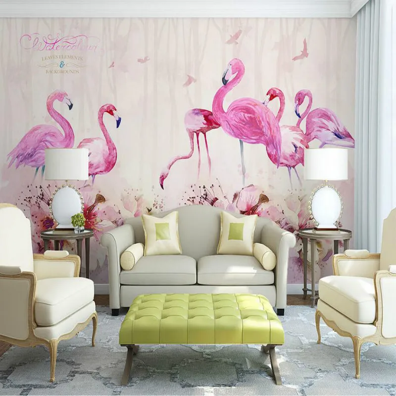 personalizado 3d papel tapiz para paredes pintura decorativa fondos de pantalla mejoras para el hogar nrdicos pintados a mano flamingo fondos de pantalla - Pintura Decorativa Paredes personalizado 3d papel tapiz para paredes pintura decorativa fondos de pantalla mejoras para el hogar nrdicos pintados a mano flamingo fondos de pantalla - Pintura Decorativa Paredes