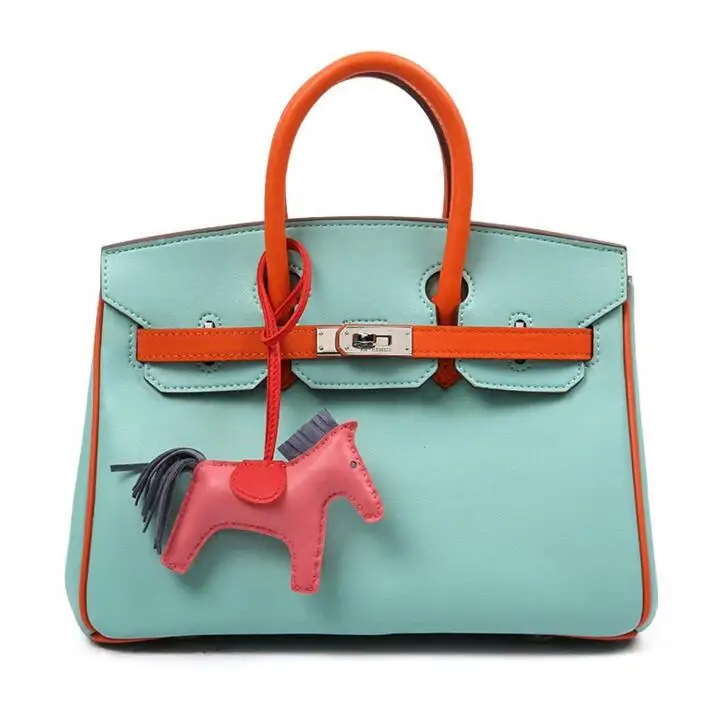 horse Handbag Charm red blue gray lambskin real leather Horse Charm