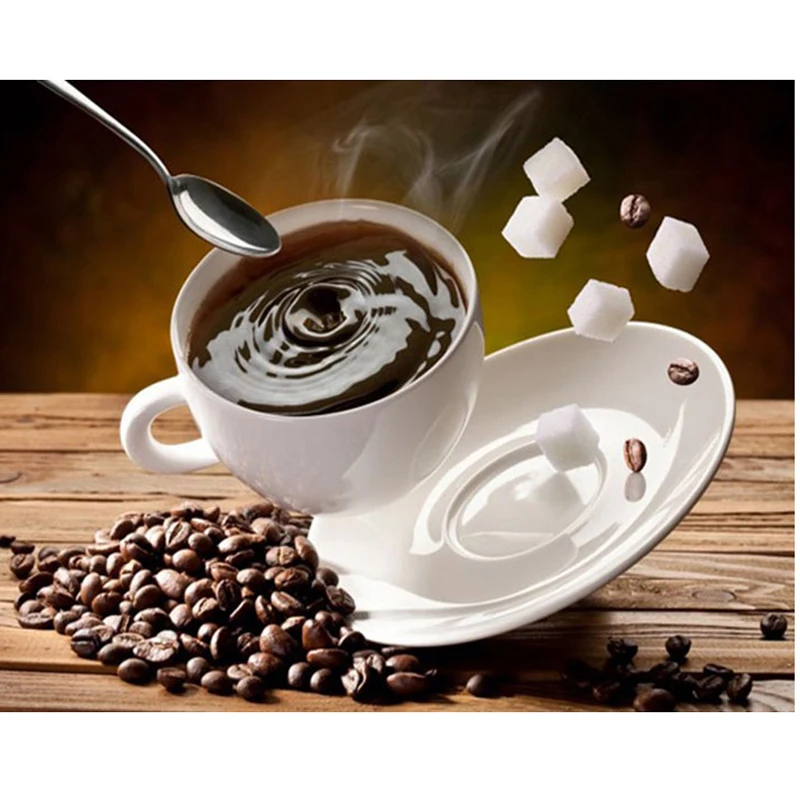 

5D DIY Full Diamond Painting Coffee Tray Diamond Mosaic Diamond Drawing Square Diamond Embroidery Cross Stitch Decoration Gift