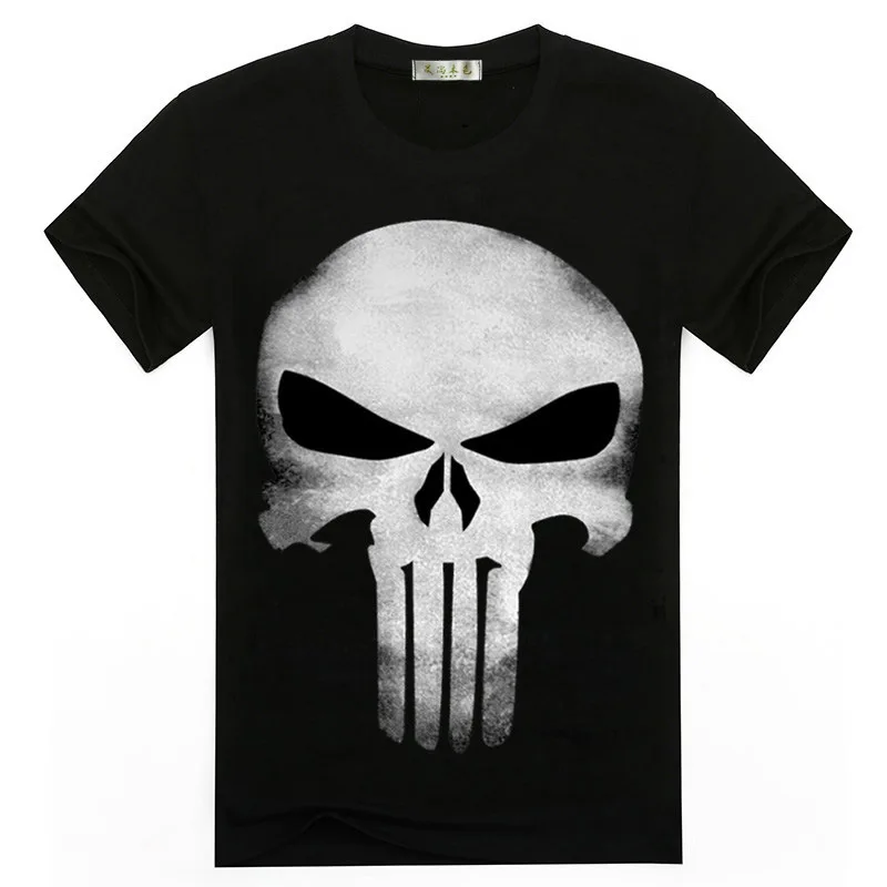 2019 new hot 3D printing Punisher skull T-shirt men's summer fashion short-sleeved shirt T-shirt tops and T-shirts