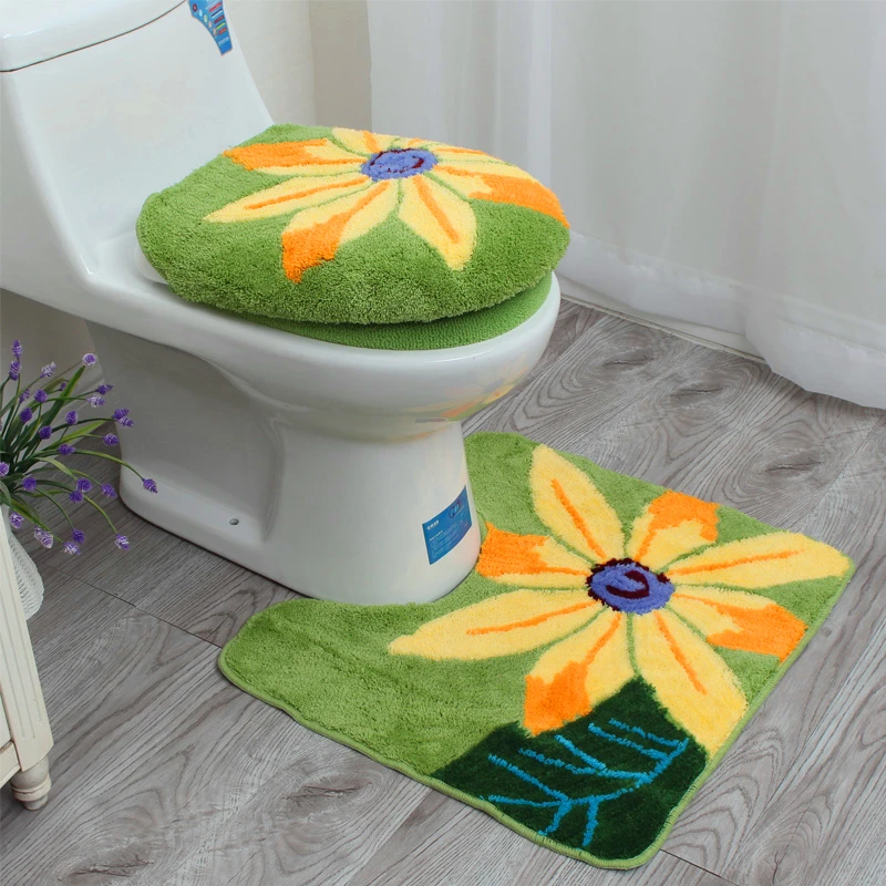 New Design thickening Sunflower European style Comfortable toilet seat cover O-ring Bathroom Mat Gift Potty Closestool Lid Cover