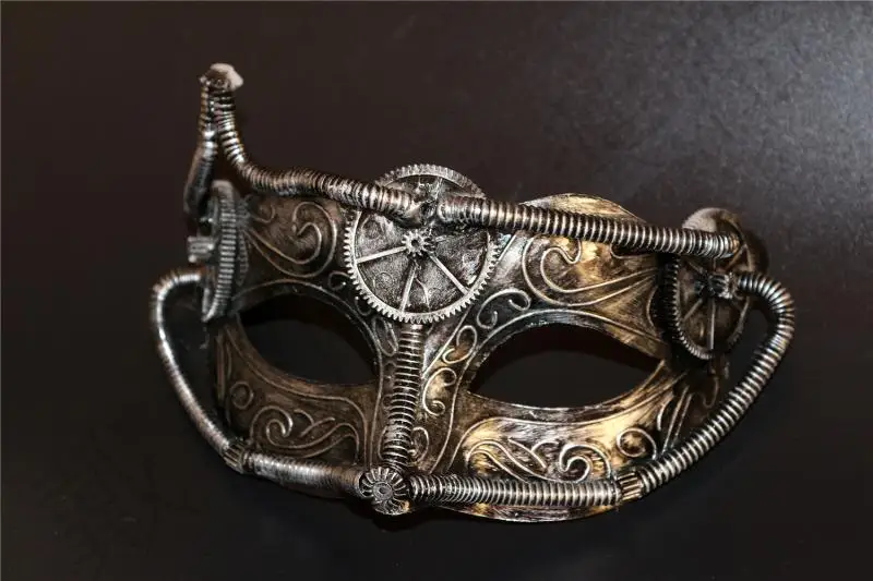 Halloween Venetian Mask Masquerade Princess Men Full Face Retro Machine Mask Appreciation Performance Props
