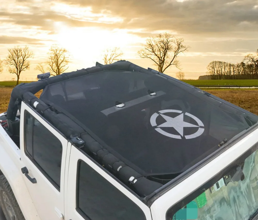 Bolaxin прочная верхняя часть одежды для путешествий козырек от солнца затеняющая сетка для крыши наклейка УФ Защита для Jeep Wrangler Неограниченное JK аксессуары