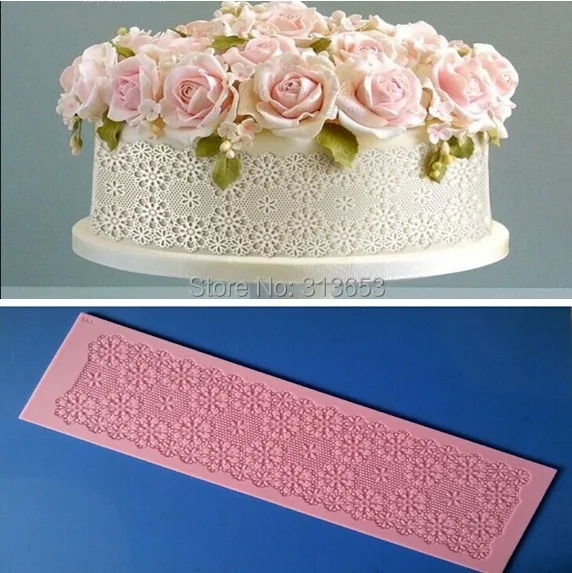 handmade silicon lace mat Silicone fondant cake mold dessert sugar lace