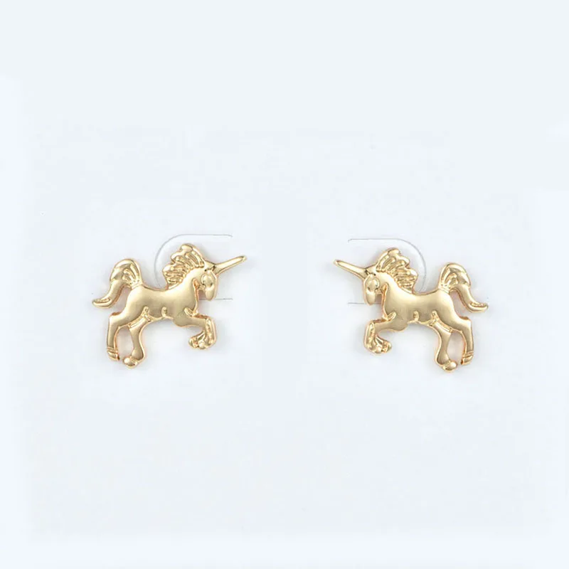 

Unique Jewelry Silver Unicorn Earrings For Women Night Club Jewelry Accessories Cute Animal Small Earrings Oorbellen