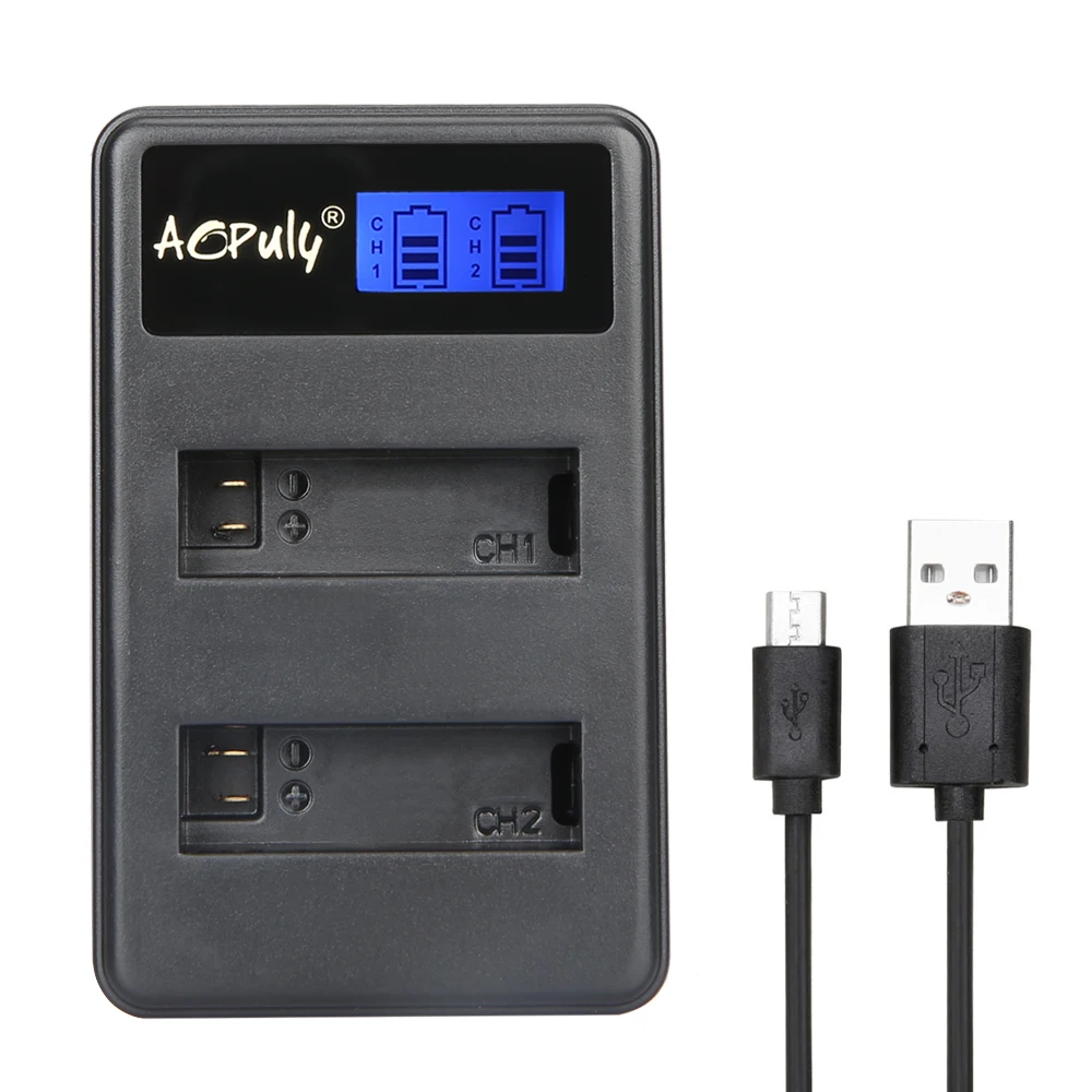 Новый LCD USB Двойной аккумулятор зарядное устройство + 2x SJCAM SJ4000 батарея