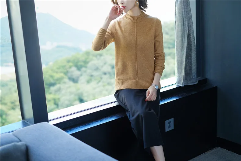 XJXKS ropa mujer invierno/Новое поступление, женские свитера и пуловеры хорошего качества с длинными рукавами, женский свитер с высоким воротником